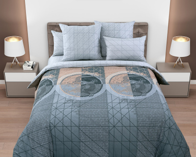 Постельное белье Дракон 1 Перкаль серый